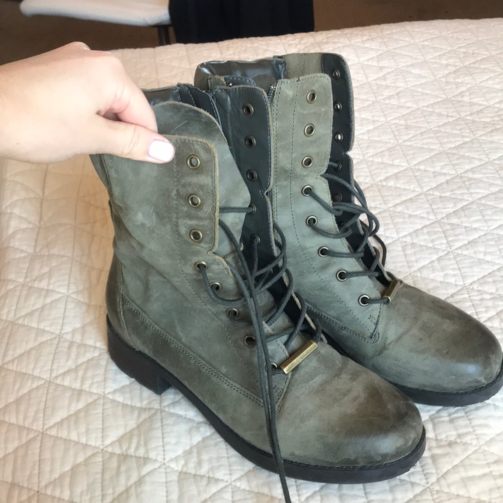 Green combat boots - Picture 2 of 2